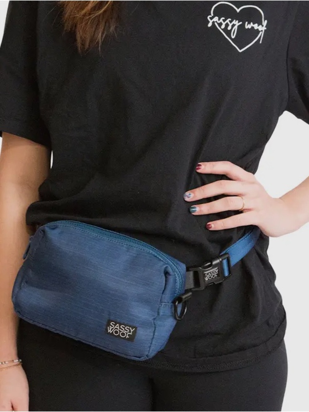 Sassy Woof Navy Blue Dog Treat Belt Bag